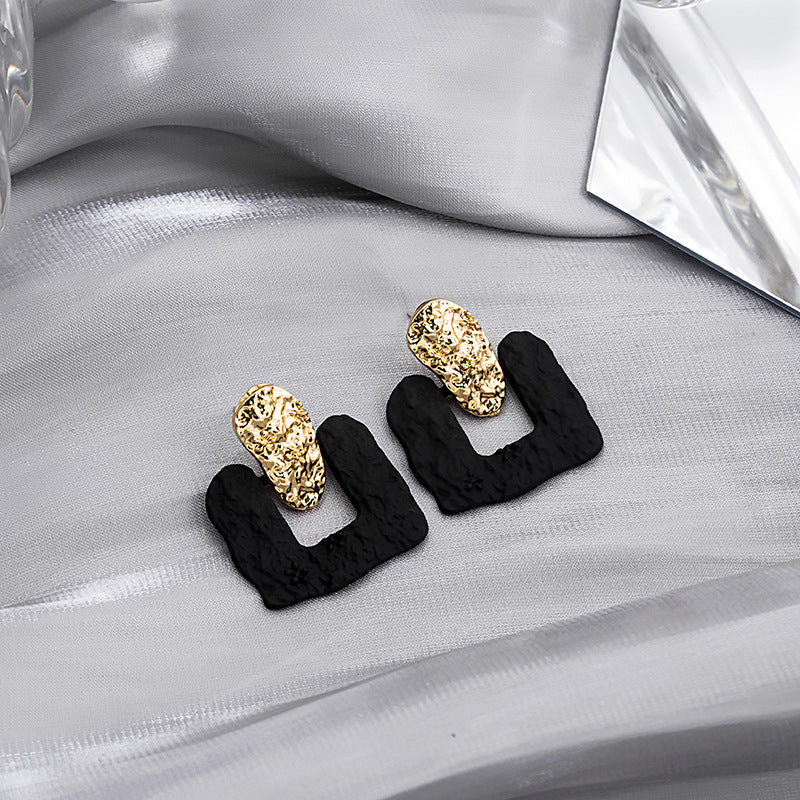 Sier Needle Elegant Graceful Contrast Color Earrings