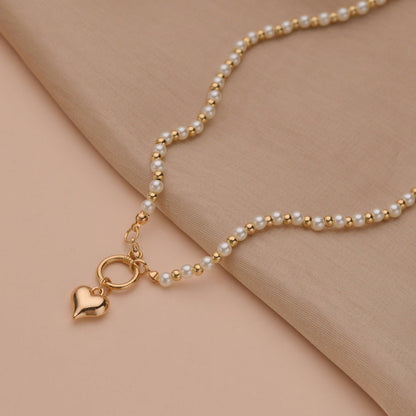 Fashion Alloy Peach Heart Pendant Simple Necklaces