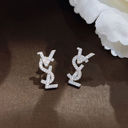 Letter Exquisite Sier Simple Personalized Sweet Earrings