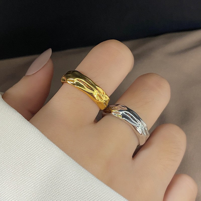 Korean Opening Cold Wind Irregular Concave Convex Rings