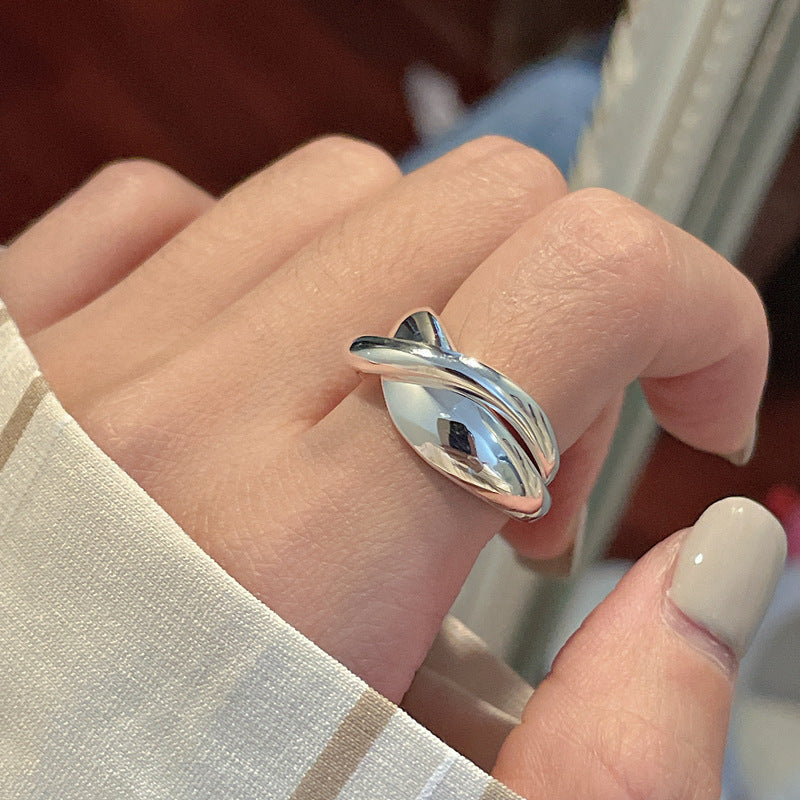 Sier Korean Niche Design Water Drop Rings