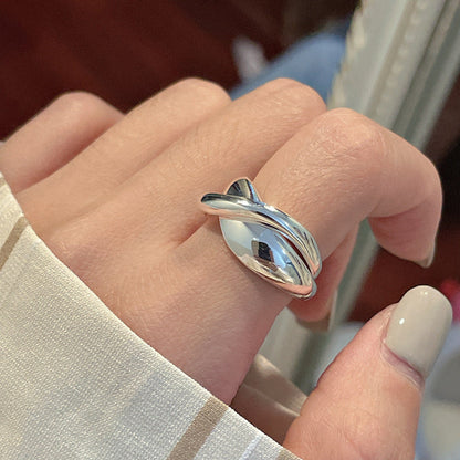 Sier Korean Niche Design Water Drop Rings