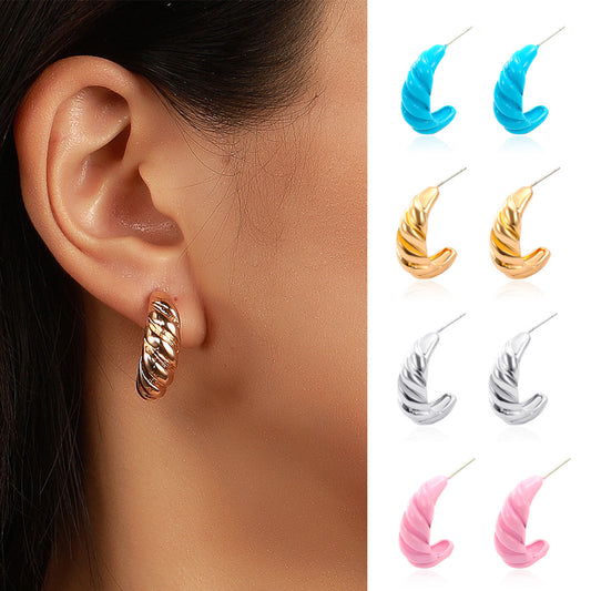 Twist Female French Style Temperament Alloy Rings