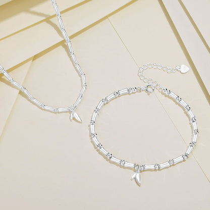 Women's Sterling Sier Bamboo Festival High-rise Simple Bracelets