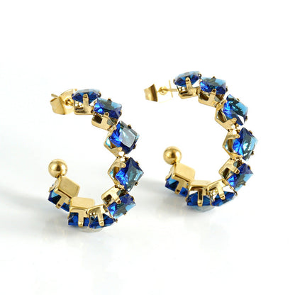 Women's Rhinestone Ear South America Fashionable Golden Titanium Light Rings