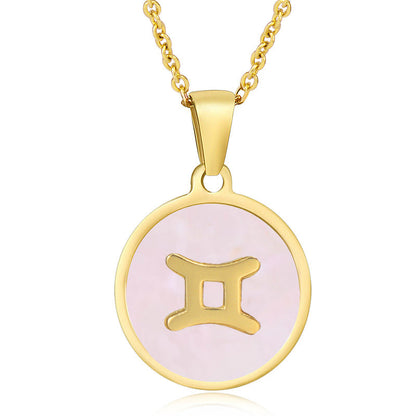 Shell Twee Constellations Stainless Constellation Pendant Necklaces
