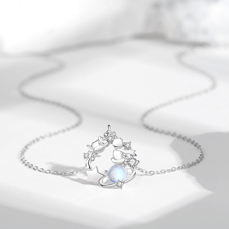 Women's Sterling Sier Dream Planet Clavicle Chain Necklaces