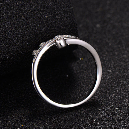 Sterling Sier Rose Gold Key Open Female Rings