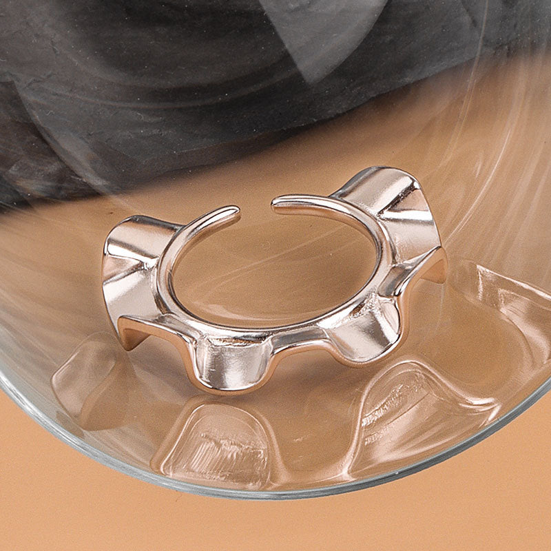 Style Niche Design Minimalist Versatile Irregular Wave Rings