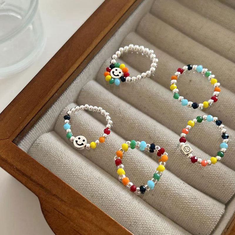 Sterling Sier Order Style Synchronous Smiley Face Rings