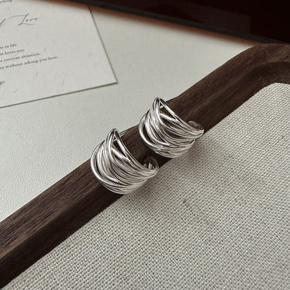 Sterling Sier Architectural Design Style Simple Earrings