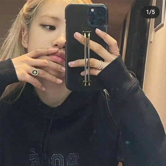 Niche Vintage Brass Gold-plated Handmade Enamel Drip Glazed Chamomile Rings