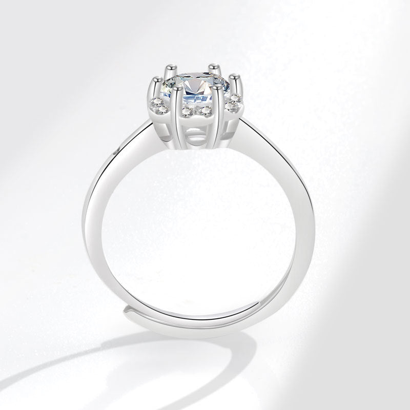 On High Carbon Diamond Eight Hearts Rings