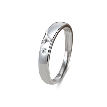 Ginkgo Couple Fresh Leaf Zircon Ornament Rings