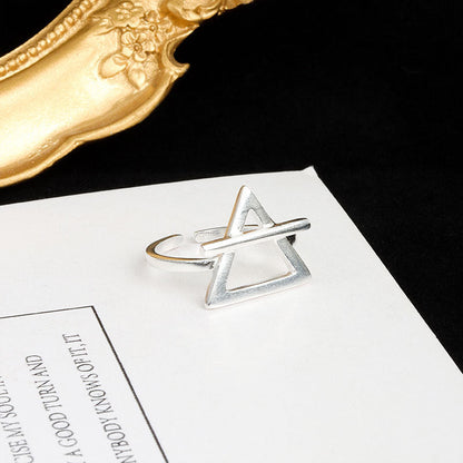 Women's Style Niche Design Simple Geometric Triangle Rings