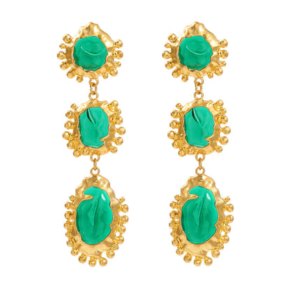 Women's Exaggerated Alloy Geometric Resin Bohemian Eardrops Earrings