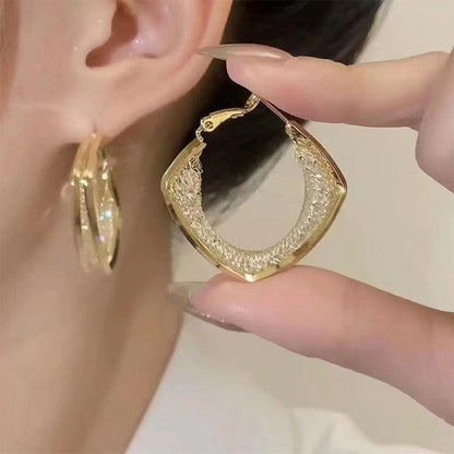 Live Broadcast Metal Mesh Eardrop Temperament Exaggerated Personalized Earrings