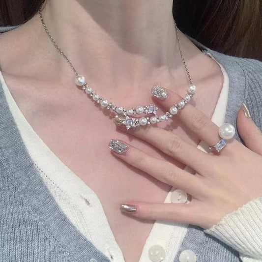 Pearl Stitching Gentle Fairy Lady Pure Desire Necklaces