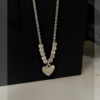 Women's Sier Heart Clavicle Chain Niche Sweet Necklaces