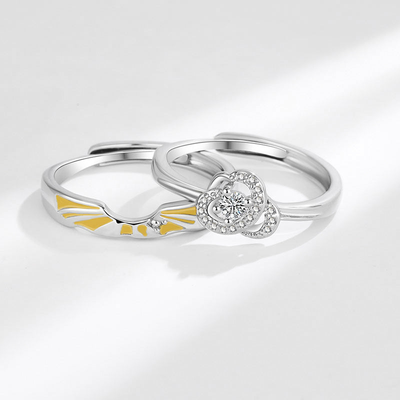 And Camellia Couple Pair Of Sunshine Rings