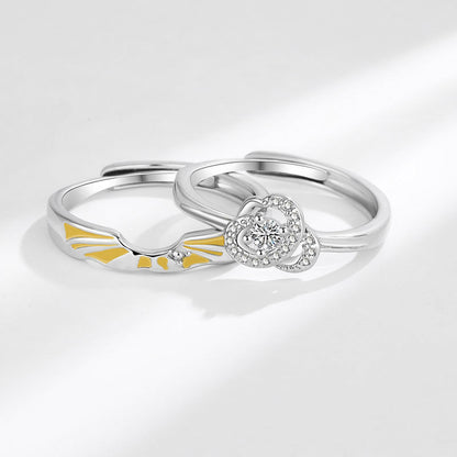 And Camellia Couple Pair Of Sunshine Rings