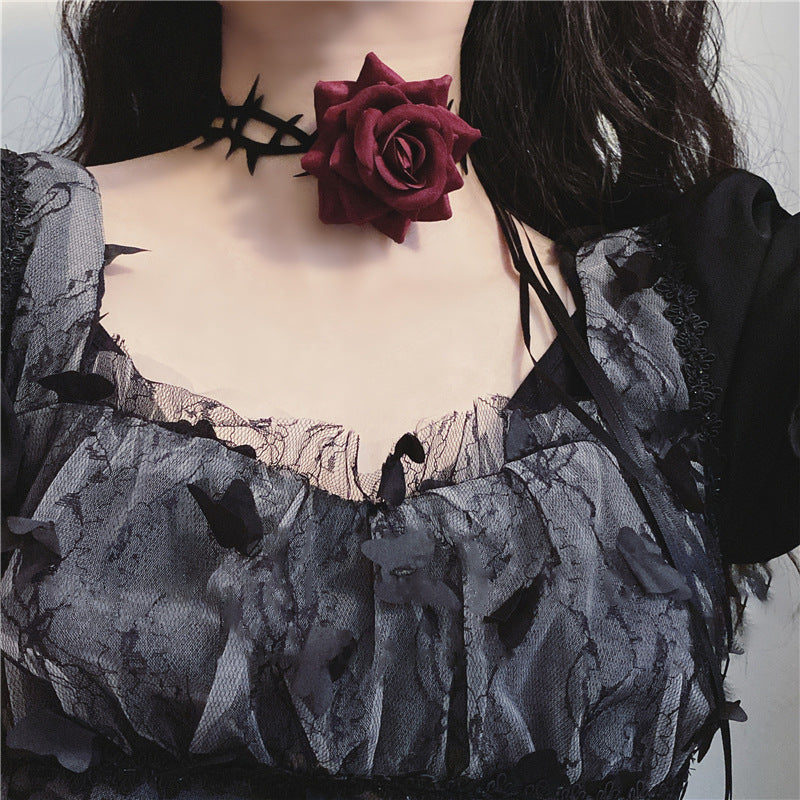 Rose Fabric Lace Niche Temperament Creative Necklaces