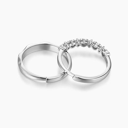 Sier True Love Coronation Couple Fashion Minority Rings