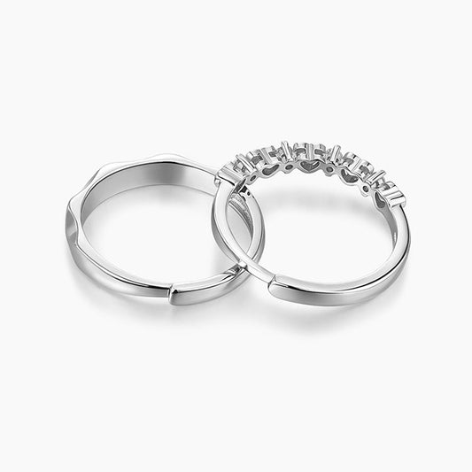 Sier True Love Coronation Couple Fashion Minority Rings