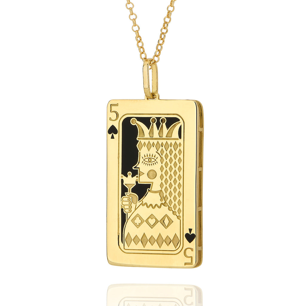 Tarot Pendant Playing Card Sweater Chain Necklaces