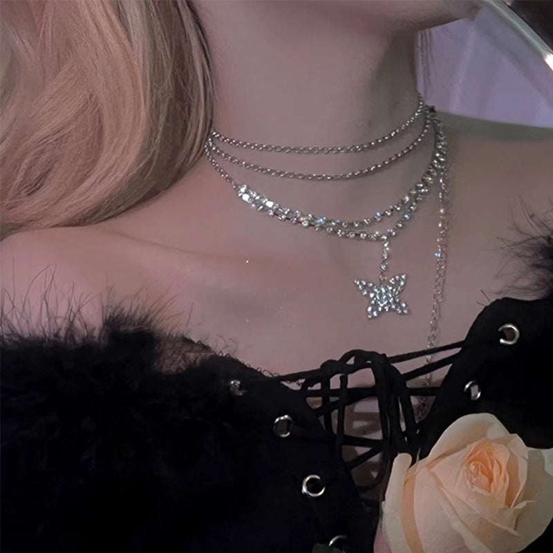 Sexy Hot Diamond Butterfly Metal Thin Waist Necklaces