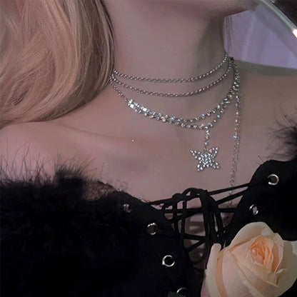 Sexy Hot Diamond Butterfly Metal Thin Waist Necklaces