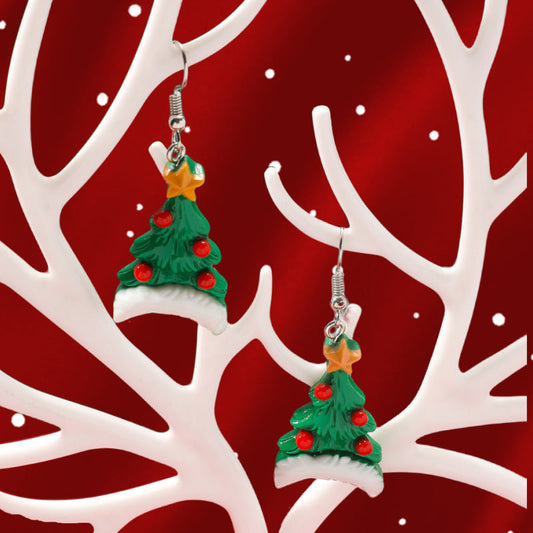 Christmas Cute Cartoon Sweet Tree Snowman Earrings