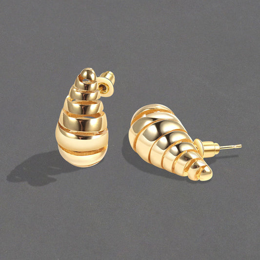 Women's Spiral Pattern Shaped Water Drop Ear Fashion Earrings