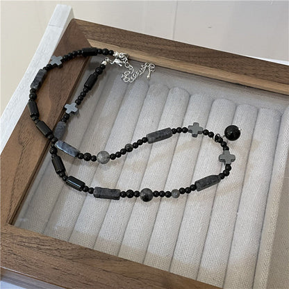 Beads Female Temperament Safety Buckle Pendant Vintage Beaded Necklaces