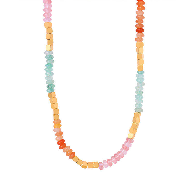 Design Color Ite Crystal Stone Abacus Necklaces