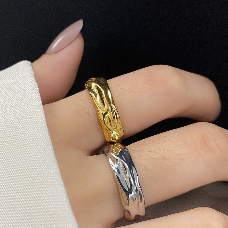 Korean Opening Cold Wind Irregular Concave Convex Rings