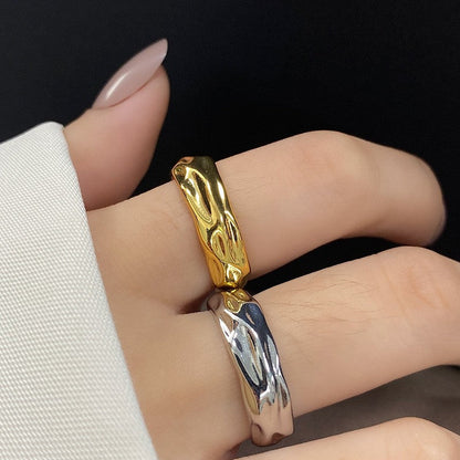 Korean Opening Cold Wind Irregular Concave Convex Rings