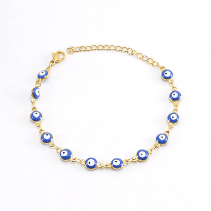 Women's Turkish Evil Eye Color Matching Stainless Necklaces