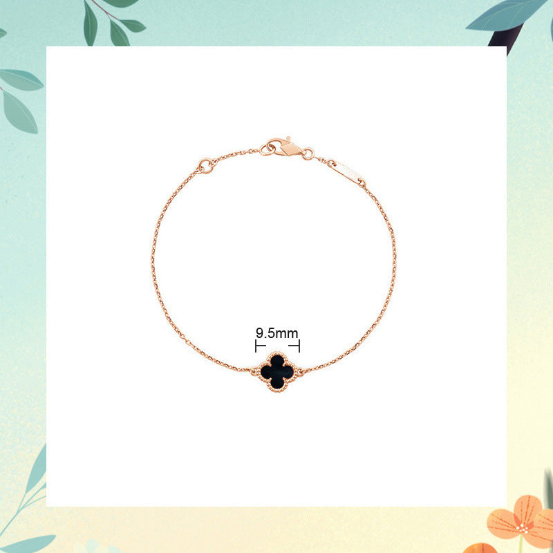 Red Agate Clover Female Pork Belly White Shell Bracelets