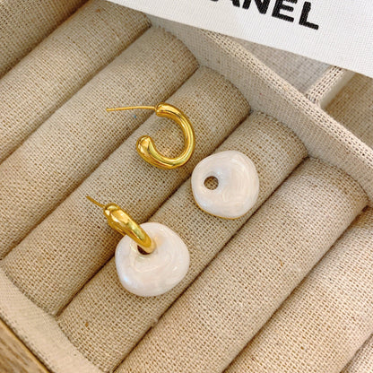 Drop Glazed Detachable French Retro Minority Design Earrings