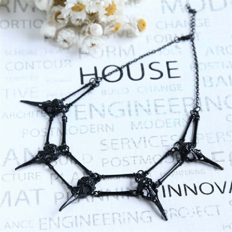 Overseas Hot Gothic Bird Skull Evil Necklaces
