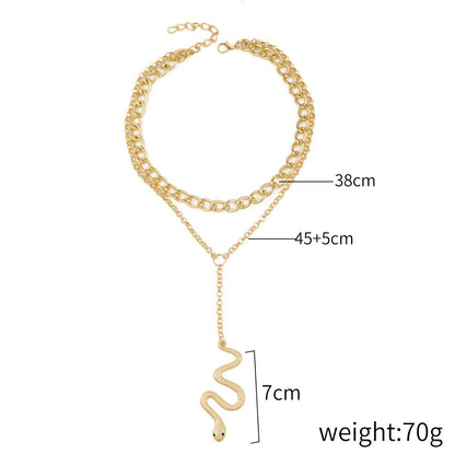 Animal Snake Exaggerated Punk Pendant Bone Necklaces