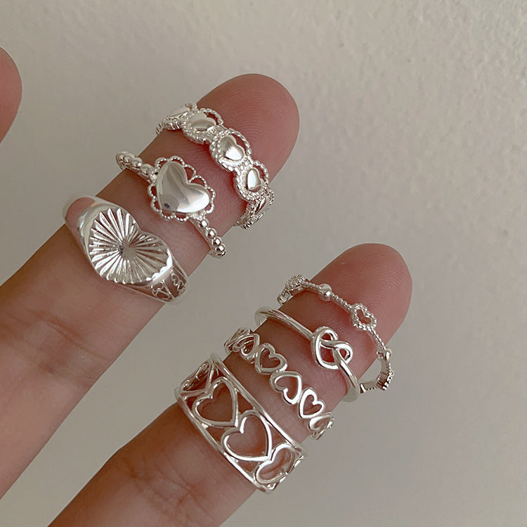 Heart Female French Retro Minority Design Sense Rings