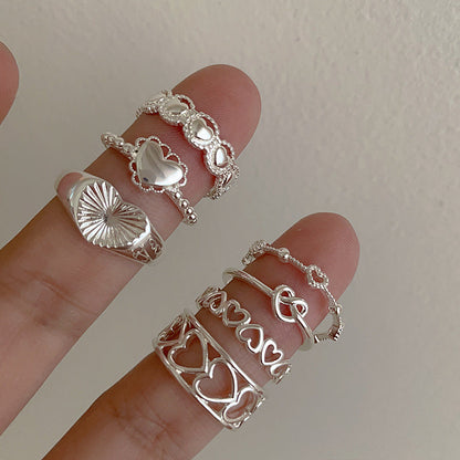 Heart Female French Retro Minority Design Sense Rings