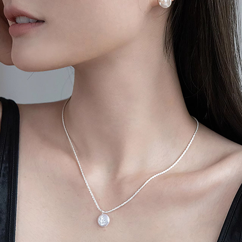 Single Natural Baroque Pearl Sparkling Starry Necklaces