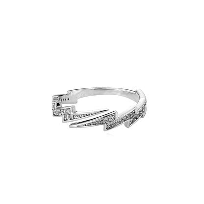 Women's & Men's Hop Diamond Lightning Open Niche Advanced Design Personalized Rings