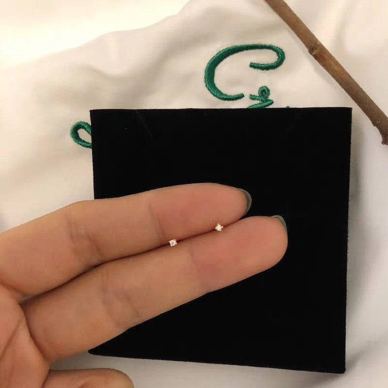 Gold Plated Ultra Mini Ear Simple Earrings