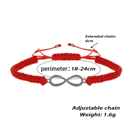 Simple Heart Butterfly Red Rope Stainless Steel Bracelets