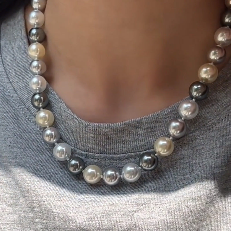 Color Pearl Female Sweater Chain Design Necklaces