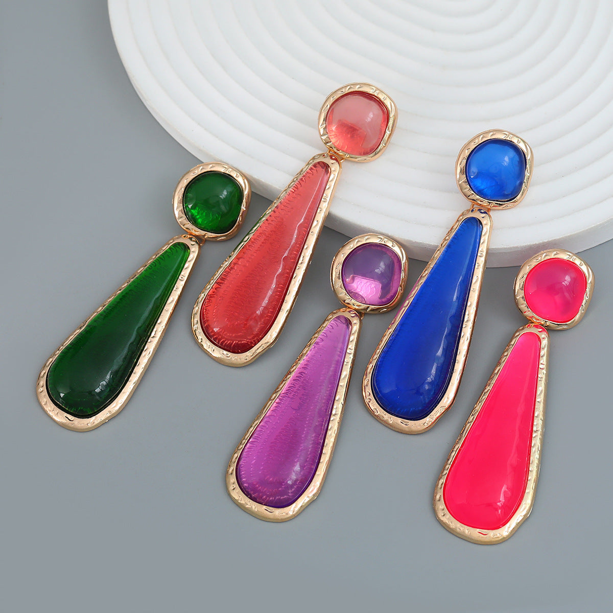 Women's Summer Alloy Drop-shaped Resin Geometric Party Earrings
